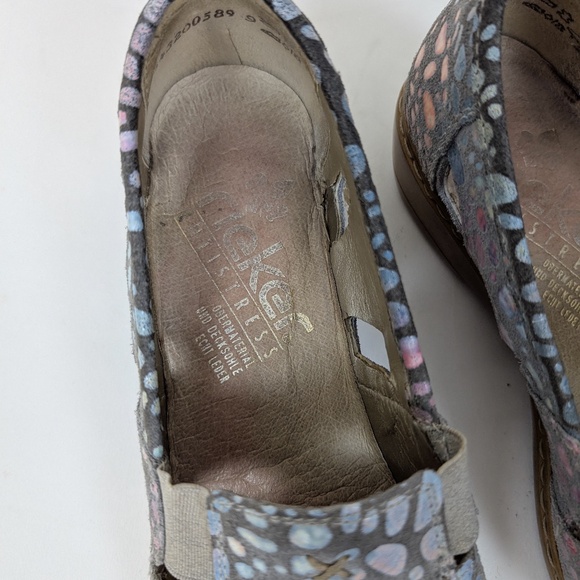 Rieker Leather Flats Slip On Pastel Square Toe Comfortable Anti Stress - Picture 7 of 7